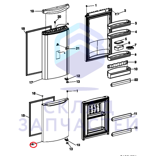 C00281393 Indesit оригинал, дверь мк inox 592x802x165 (prime)