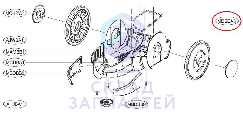 Резиновая прокладка, оригинал LG MDS49556144