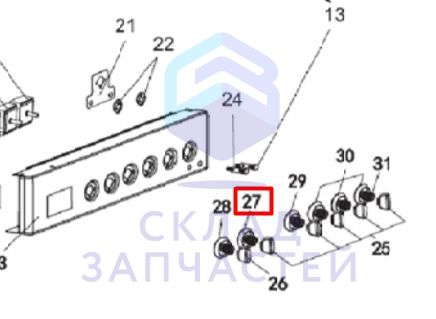 0530013979 Haier оригинал, основание ручки регулировки режимов духовки