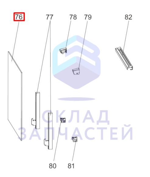 0530056826 Haier оригинал, внутреннее стекло