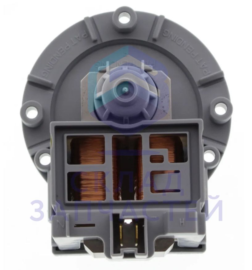 482000027186 Ariston аналог (Askoll), насос сливной (помпа) 25w без улитки, 3 винта . клеммы под фишку назад