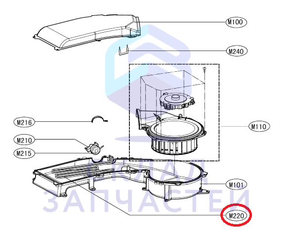 Нагревательный элемент без каркаса 1500W, оригинал LG 5301ER1002C