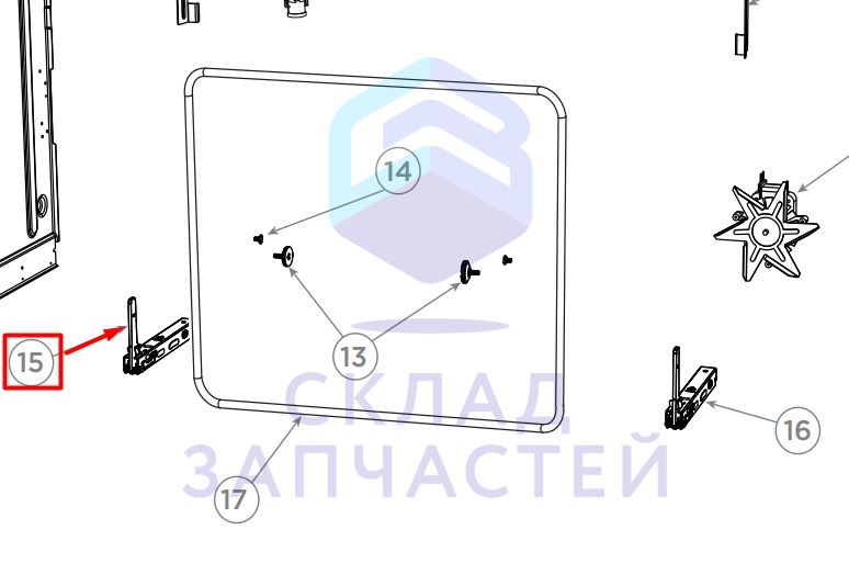 0290100712 Haier оригинал, петля двери, левая