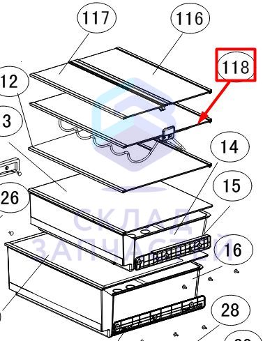 0060832373A Haier оригинал, полка для бутылок
