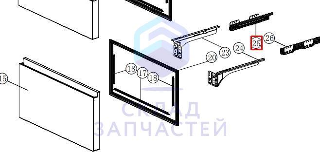 Левый слайд в сборе, оригинал Haier 0060858629