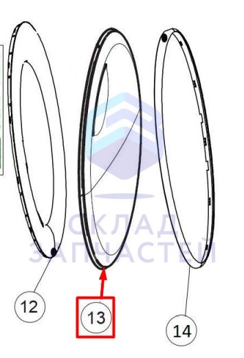 0020207563 Haier оригинал, Наружное стекло люка