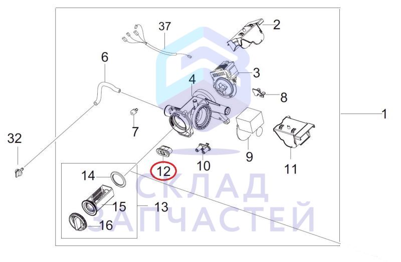 DC69-01232A Samsung оригинал, Оболочка