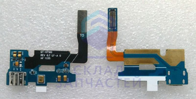 Разъем системный в сборе с микрофоном на шлейфе, оригинал Samsung GH59-12628A